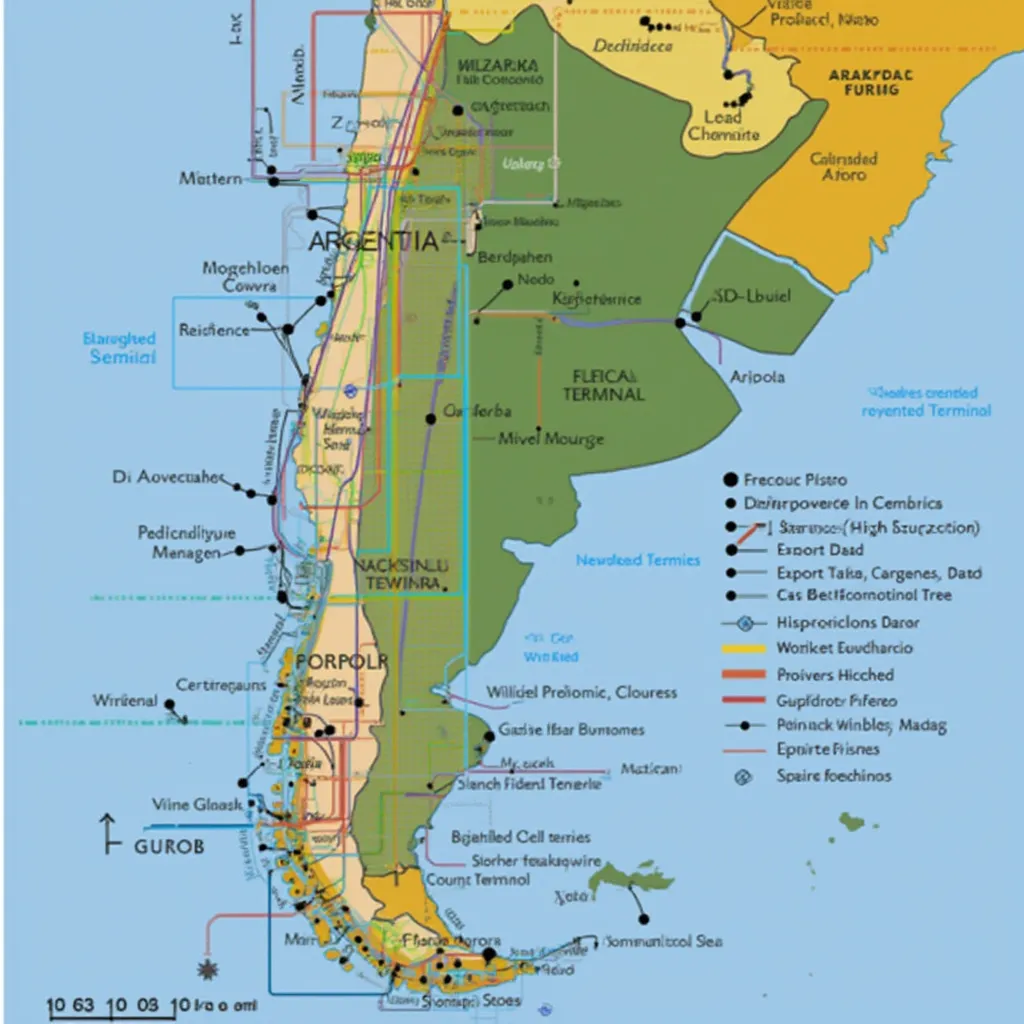 Mapa de red de oleoductos y gasoductos en Argentina